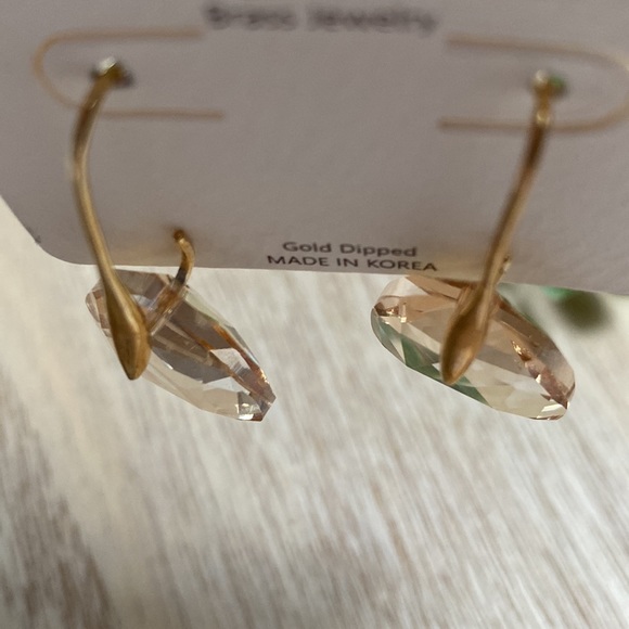 Andante Faceted Drop Earrings 💗 Champagne & Gold - Picture 8 of 11